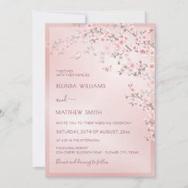 Blush Pink Cherry Blossom Wedding Einladung