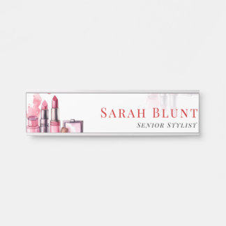 Blush Pink Chic Makeup Artist Personalisierter Nam Türschild