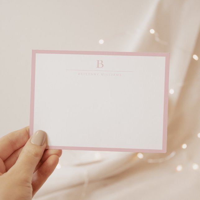 Blush Pink Chic Moderne Stationery Classic Mitteilungskarte (Von Creator hochgeladen)