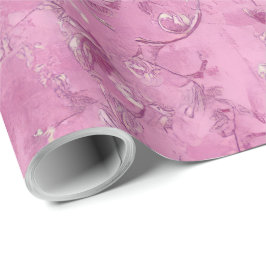 Blush Pink Chinoiserie Dekoupage Geschenkpapier