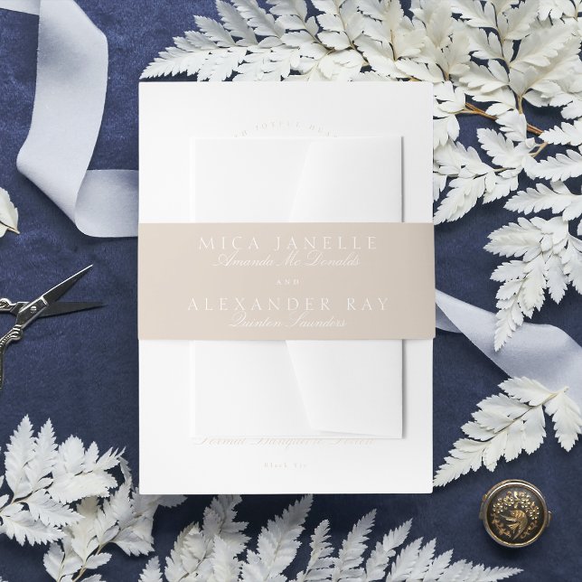 Blush Pink Classic Calligraphy Formal Wedding Einladungsbanderole (Von Creator hochgeladen)