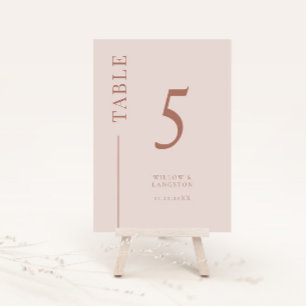Blush Pink Clean Line Hochzeitsstimmung Tischnumme Tischnummer