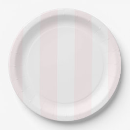 Blush Pink Coastal Cabana Stripes Birthday Pappteller