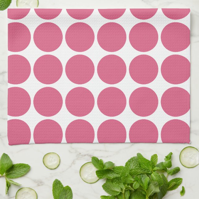 Blush Pink Color Scandi Dots Design Geschirrtuch (Gefaltet)