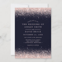 Blush Pink Confetti Navy Blauer Hochzeitsempfang