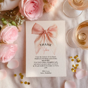 Blush Pink Coquette Bow Baby Dusche Danke
