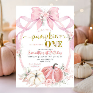 Blush Pink Coquette Little Pumpkin Girl Geburtstag Einladung