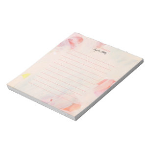 Blush Pink & Coral Floral Personalisiert Notepad Notizblock