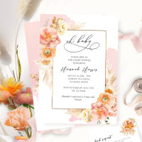 Blush Pink Coral und Peach Floral Girl Baby Dusche