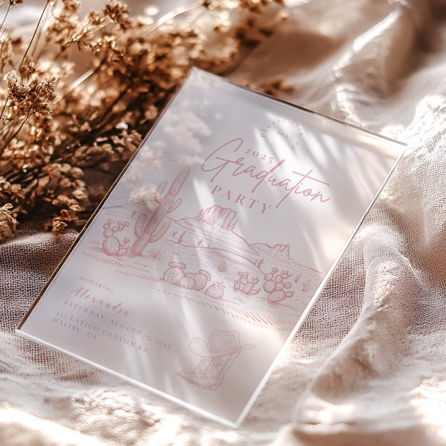Blush Pink Cowgirl Abschluss Einladung Party (Von Creator hochgeladen)