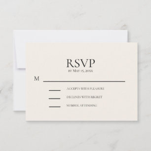 Blush Pink Cream Wedding RSVP Karte