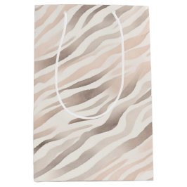 Blush Pink Cream Zebra Animal Birthday Mittlere Geschenktüte