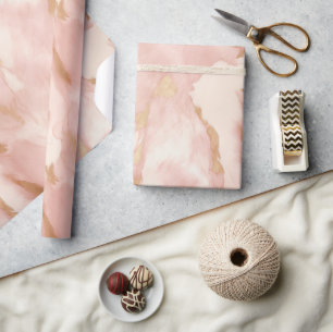 Blush Pink Creme White Gold Cowhide Geschenkpapier