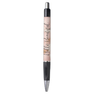 Blush Pink Creme White Gold Cowhide Kugelschreiber