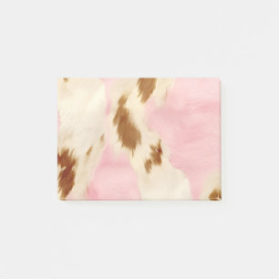 Blush Pink Creme White Gold Cowhide Post-it Klebezettel