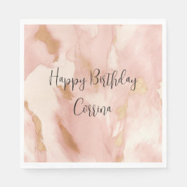 Blush Pink Creme White Gold Cowhide Serviette