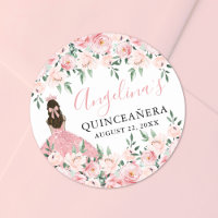 Blush Pink Crown Floral Quinceanera