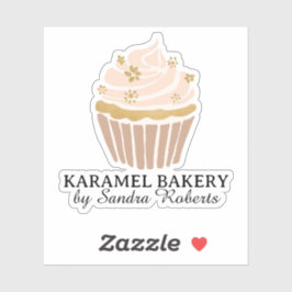 Blush Pink Cupcake Bäckerei Business Cut Sticker