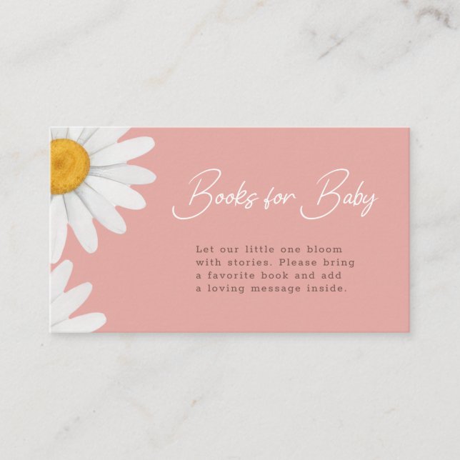 Blush Pink Daisy Floral Books for Baby  Begleitkarte (Vorderseite)