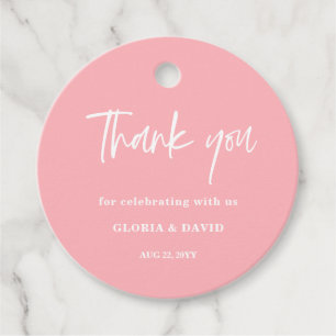 Blush Pink Danke Gastgeschenk Hochzeit Tags Geschenkanhänger