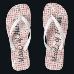 Blush Pink Diamond getupft Glam Wedding Bridesmaid Flip Flops<br><div class="desc">Personalisieren Sie diese rot rosa Diamant gekleideten Glam und trendige Brautparty Flip Flops. Sie können für die Braut,  die Brautjungfrauen und die Trauzeugin personalisiert sein,  sowie für die Mutter der Braut und Mutter der Gräuel</div>