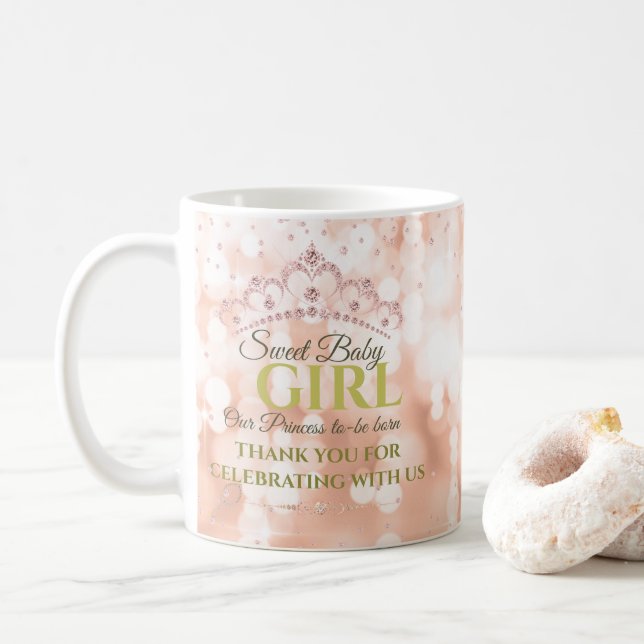 Blush Pink Diamond Rose Gold Sweet Baby Kaffeetasse (Mit Donut)