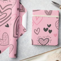 Blush Pink Doodle Herz Valentinstag