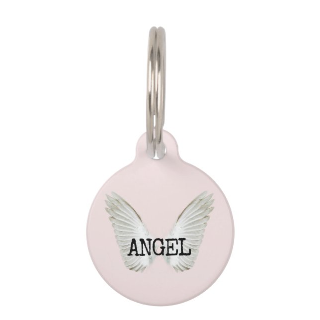 Blush Pink Dose Angel Haustiermarke (Vorderseite)