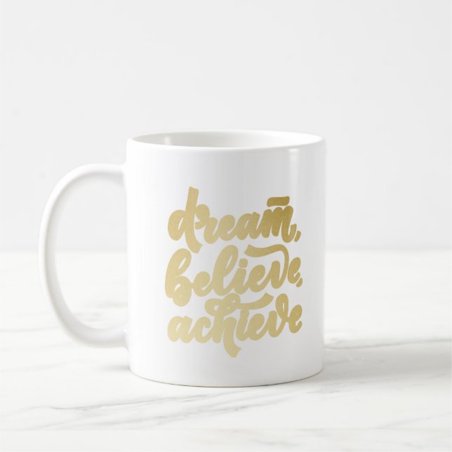 Blush Pink Dream glauben Motivierend Pl Kaffeetasse (Links)