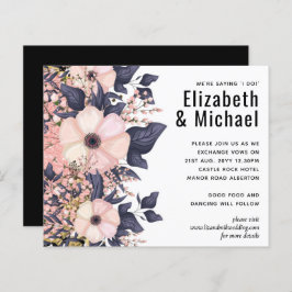 Blush Pink Dusty Blue Black Wedding Floral Budget