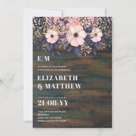 Blush Pink Dusty Blue Rosegold Floral Wedding Chic