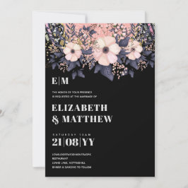 Blush Pink Dusty Blue Rosegold Floral Wedding Chic