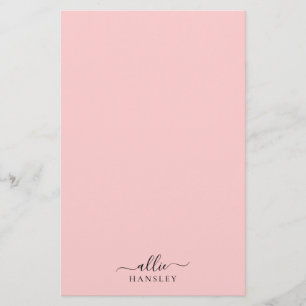 Blush Pink Dusty Pink Moderner Minimalistischer Na Briefpapier