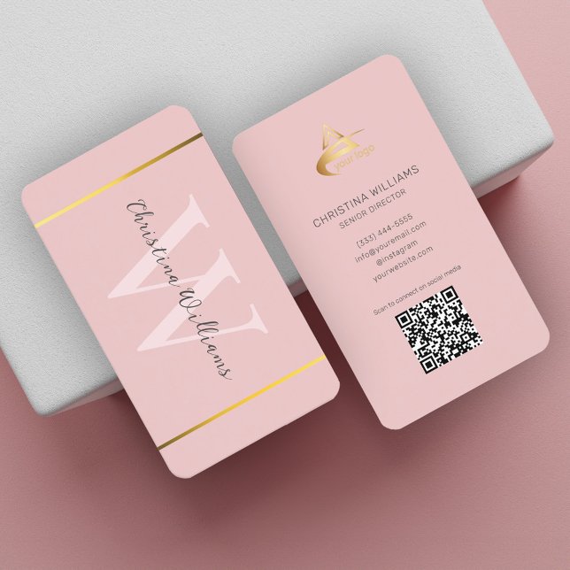 Blush Pink Einfach Minimal Moderne Elegante Visitenkarte (Blush Pink Simple Minimal Modern Elegant Business Card)