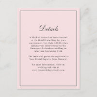 Blush Pink Einfache Elegante Informationen zum Hoc