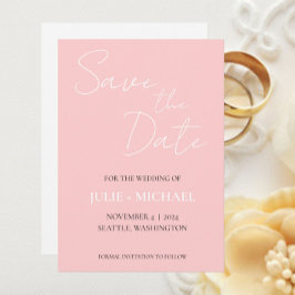 Blush Pink Einfache Hochzeit Save The Date