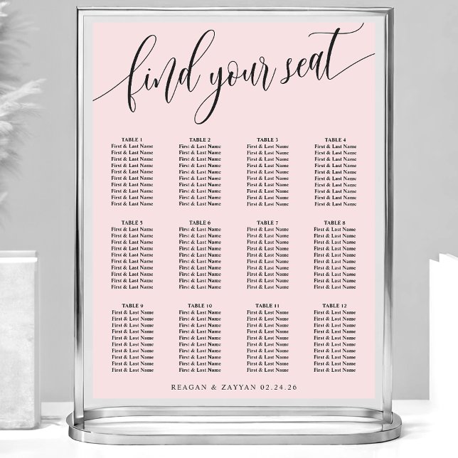 Blush Pink Einfache Hochzeitskarte Poster (Von Creator hochgeladen)