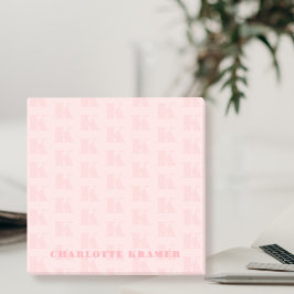 Blush Pink Einfache moderne Monogramm Anfangsbuchs Post-it Klebezettel
