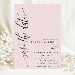 Blush Pink Einfache moderne Schrift Save the Date