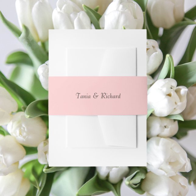 Blush Pink Einfache, stilisierte Bezeichnung Hochz Einladungsbanderole (In Situ Wedding)