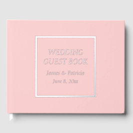 Blush Pink Einfache, stilisierte Letterhochzeit Gästebuch