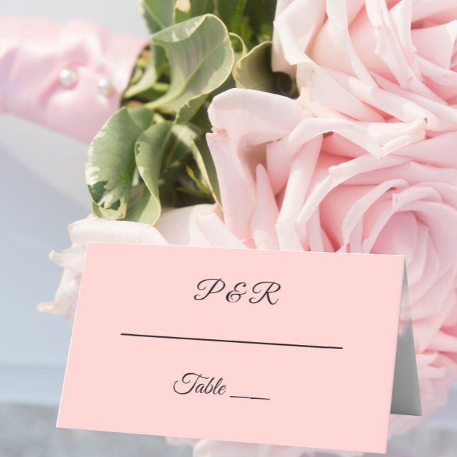 Blush Pink Einfache, stilisierte Script-Hochzeit Platzkarte (In Situ Wedding)
