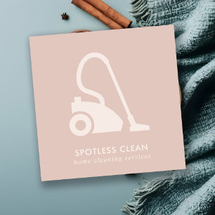 BLUSH PINK EINFACHER VACUUM CLEANER CLEANER SERVIC QUADRATISCHE VISITENKARTE