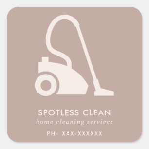 BLUSH PINK EINFACHER VACUUM CLEANER CLEANER SERVIC QUADRATISCHER AUFKLEBER