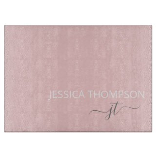 Blush Pink Einfaches Skript Name Girl Monogram Schneidebrett