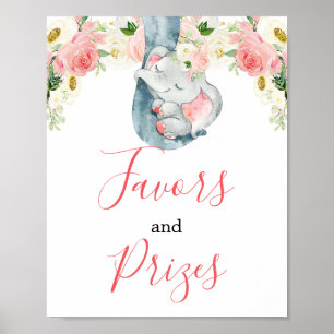 Blush-Pink-Elefant bevorzugt Preisschild Poster