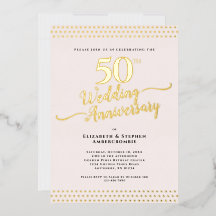 Blush Pink Elegant 50. Hochzeitstag Gold