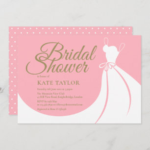 Blush Pink Elegant Brautdusche Gown Bridal Einladu Einladung