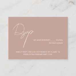 Blush pink elegant script wedding website RSVP Begleitkarte