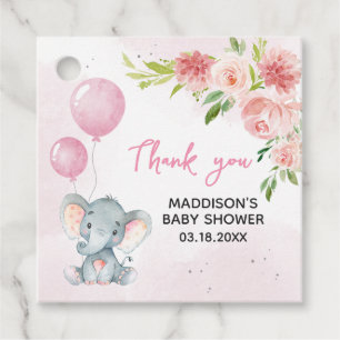 Blush Pink Elephant Baby Dusche Geschenkanhänger